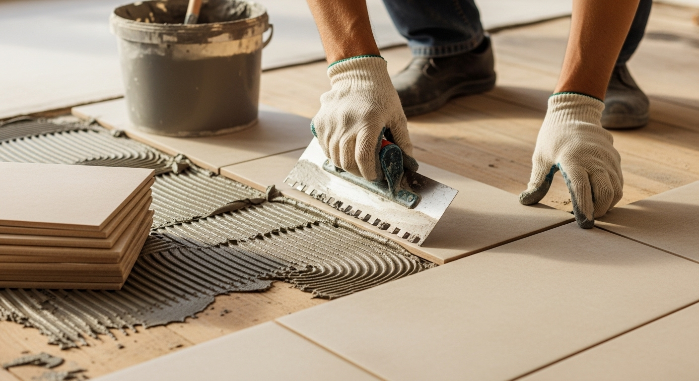 Как уложить плитку на деревянный пол: что нужно знать