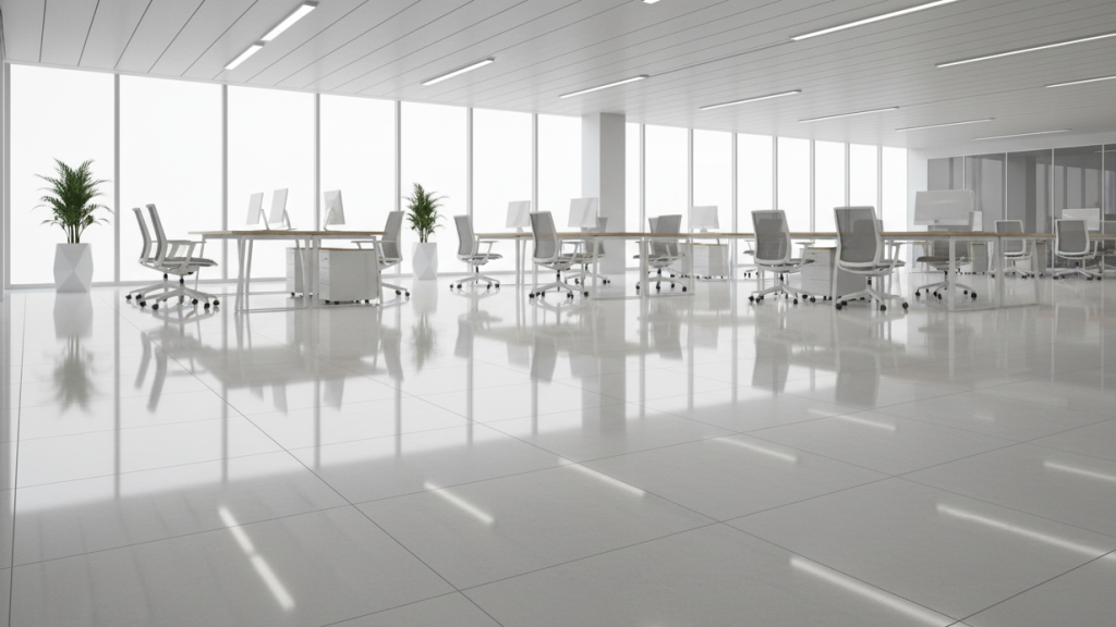 Пол в керамограните в офисе