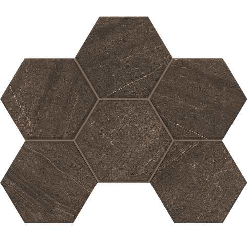 Мозаика GB04 Hexagon Gabbro Brown 285x250 неполированная