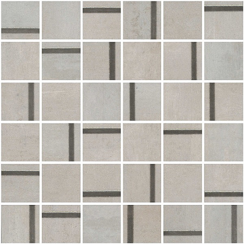 Декор Гварди 1 мозаичный серый светлый матовый обрезной 30х30 из 36 частей 4,8х4,8
