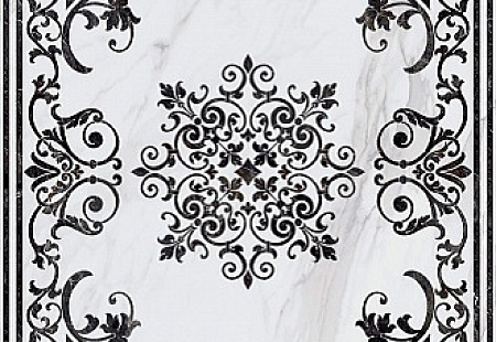 Керамогранит Kerama Marazzi Монте Тиберио белый серый черный 2385х1195х9 Лаппатированная