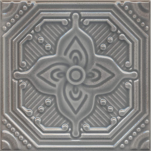 SSA001 Декор Салинас серый глянцевый 150х150х6,9