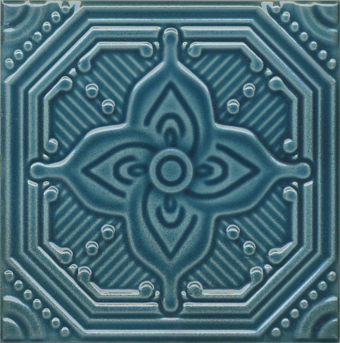SSA002 Декор Салинас синий глянцевый 150х150х6,9