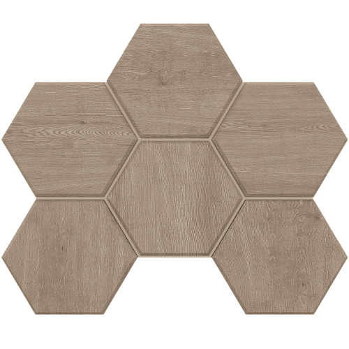 Мозаика CW02 Hexagon Classic Wood Dark Grey 285x250 неполированная