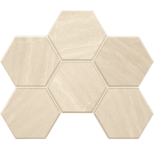 Мозаика GB01 Hexagon Gabbro White 285x250 неполированная