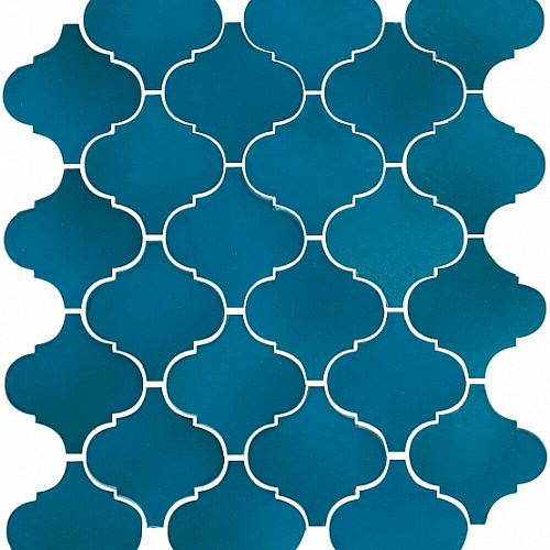 65007 Декор мозаичный Арабески Майолика синий глянцевый 300х260х7