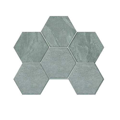 Мозаика LN02/TE02 Hexagon Luna Grey 285x250 неполированная