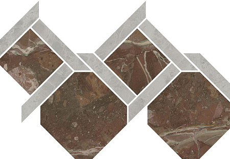 Керамогранит Kerama Marazzi Риальто красный серый 480х295 Лаппатированная