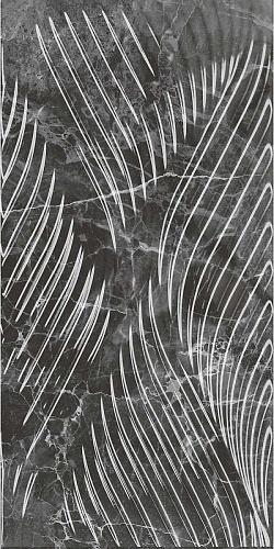 Плитка настенная Коррер чёрная глянцевая структура обрезная 30х60