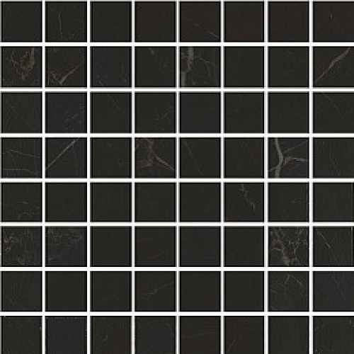 MM7204 Декор Алькала черный мозаичный глянцевый 500х200х8
