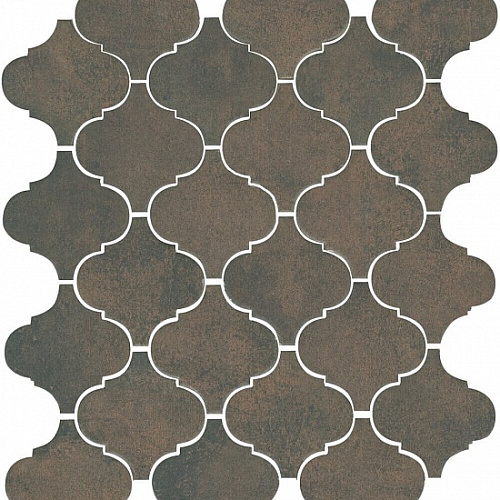 65004 Декор мозаичный Арабески котто коричневый матовый 300х260х7