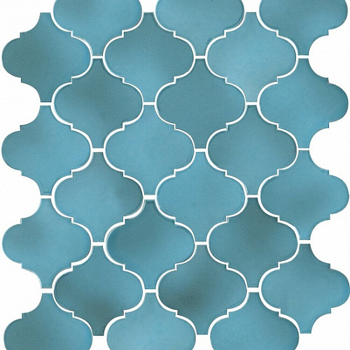 65005 Декор мозаичный Арабески Майолика голубой глянцевый 300х260х7